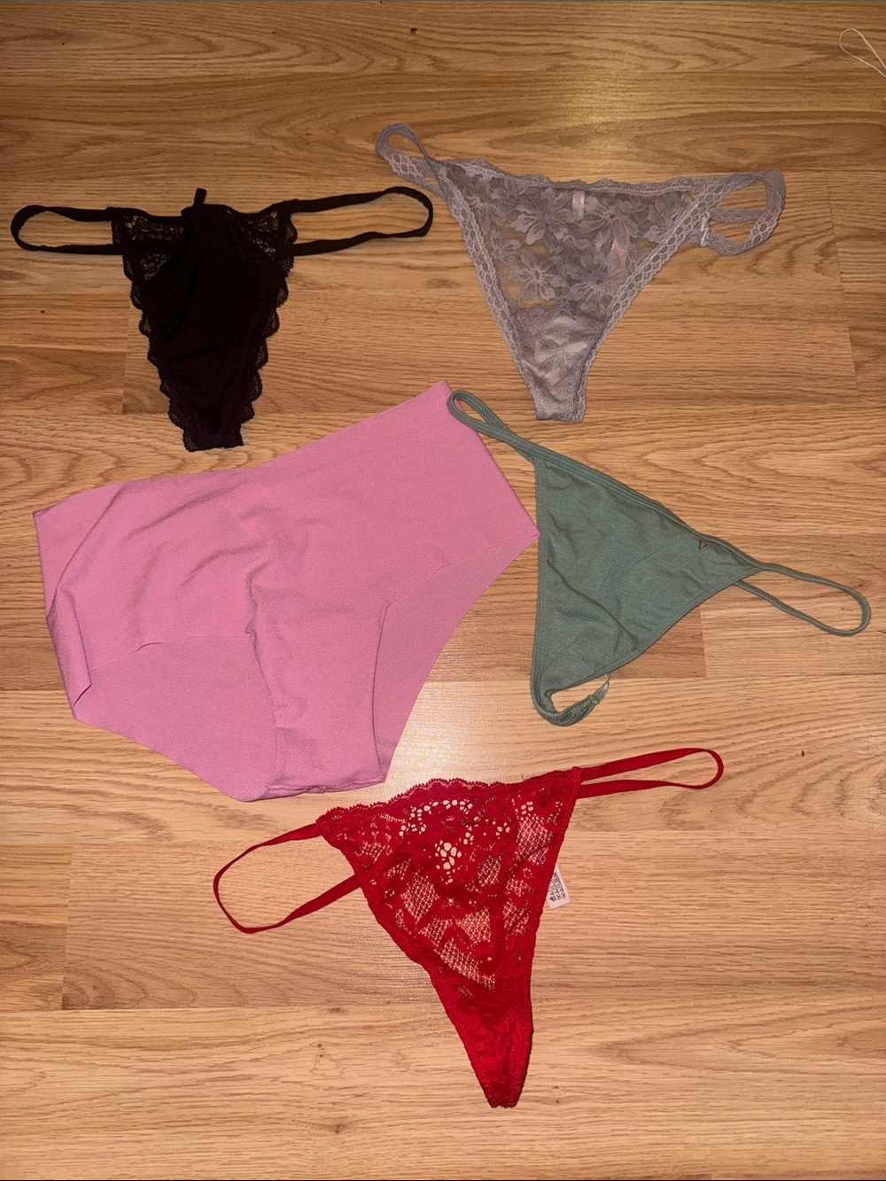 Victorias secret Women's Red Lace Thong bundle- size medium